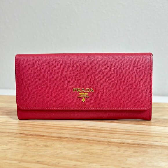Prada Pink Saffiano Leather Wallet - Picture 1 of 6